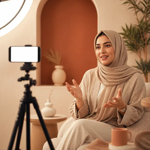 صانعة محتوى تصور مقطعاً بهاتفها